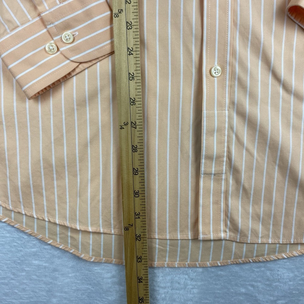 Hunt Club Dress Shirt Men's 16.5-34/35 Canteloupe Striped 2-Ply Cotton - Picture 6 of 9
